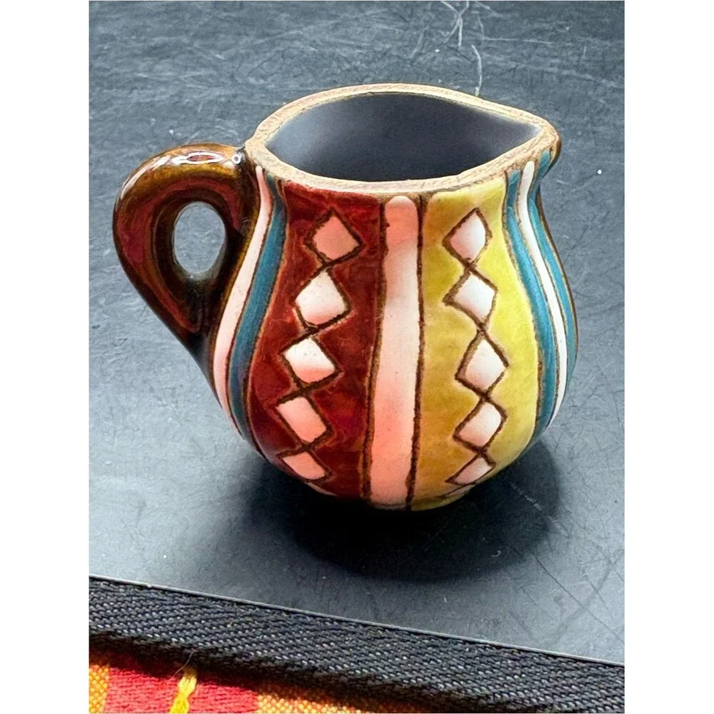 Hand-Painted Multicolor Ceramic Creamer Pitcher